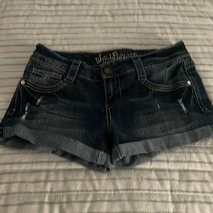 Junior short denim shorts